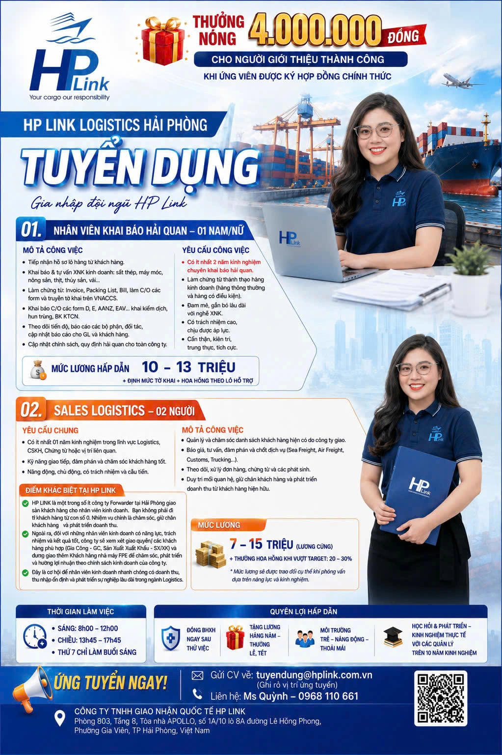 HP LINK LOGISTICS HẢI PHÒNG TUYỂN DỤNG