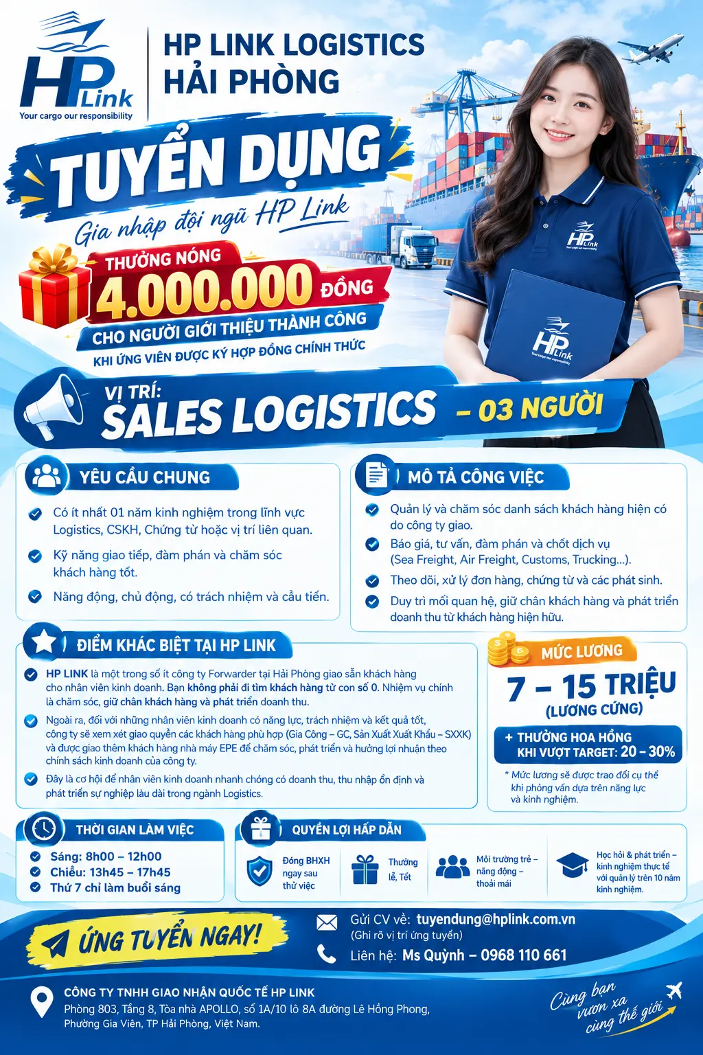 HP LINK LOGISTICS HẢI PHÒNG TUYỂN DỤNG