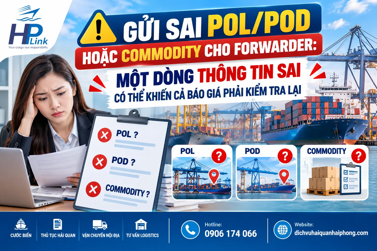 Gửi sai POL/POD hoặc Commodity cho Forwarder: Một dòng thông tin sai có thể khiến cả báo giá phải kiểm tra lại