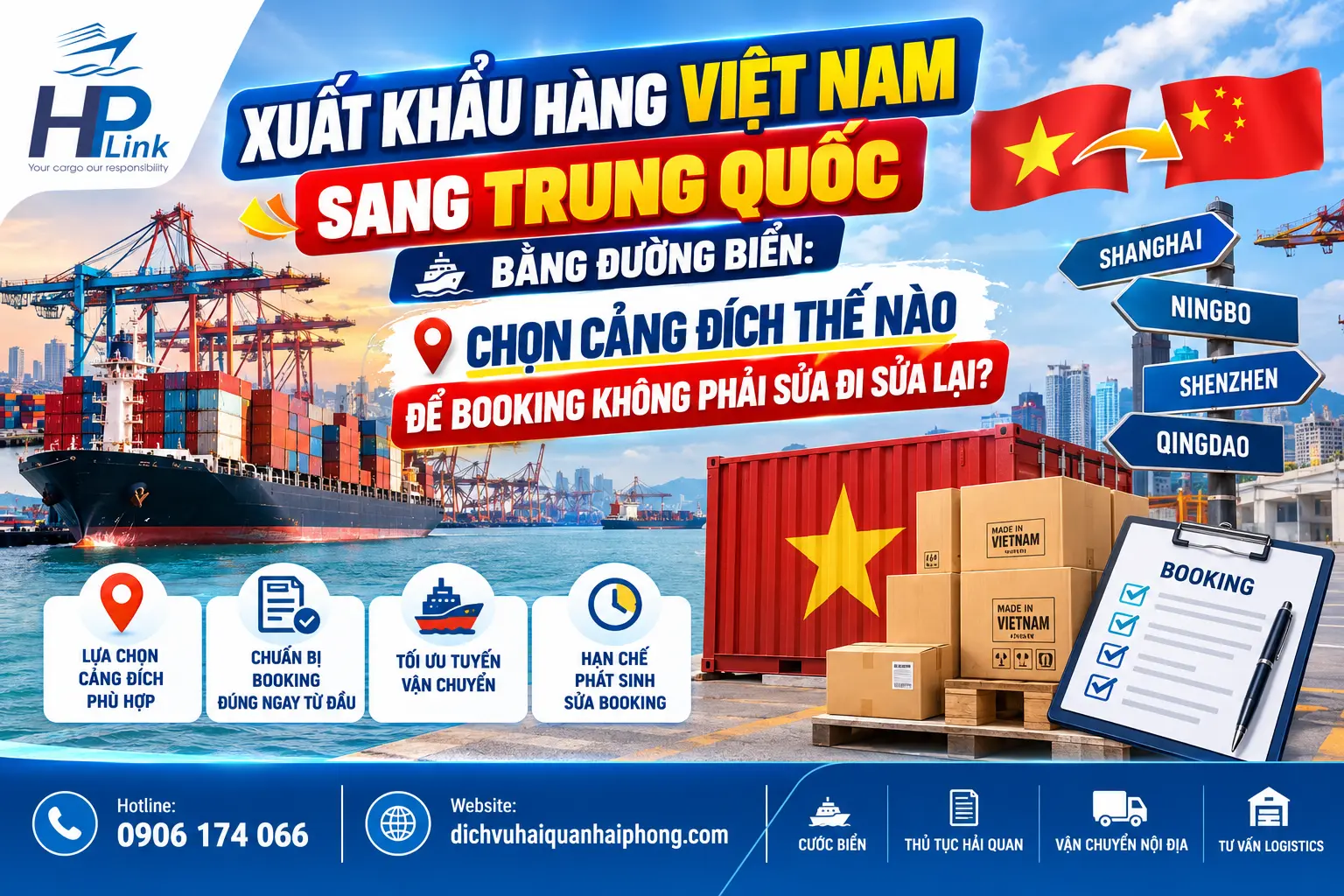 Xuất khẩu hàng Việt Nam sang Trung Quốc bằng đường biển: Cách chọn cảng đích và chuẩn bị booking đúng ngay từ đầu