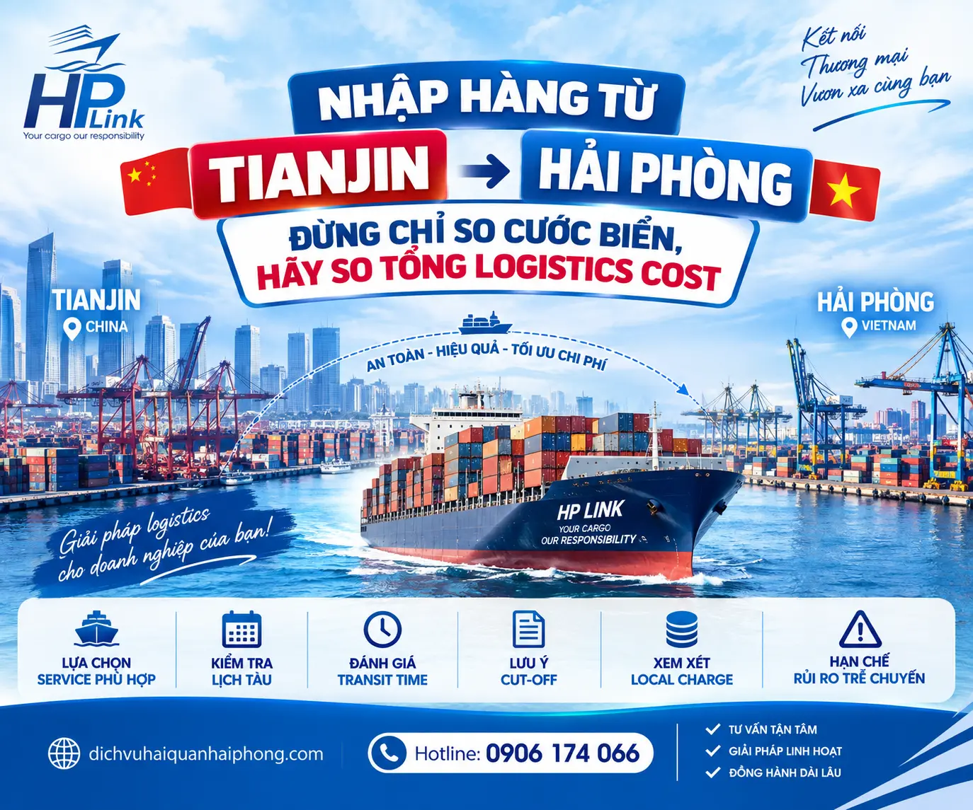 Nhập hàng từ Tianjin về Hải Phòng: Đừng chỉ so cước biển, hãy tính tổng Logistics Cost