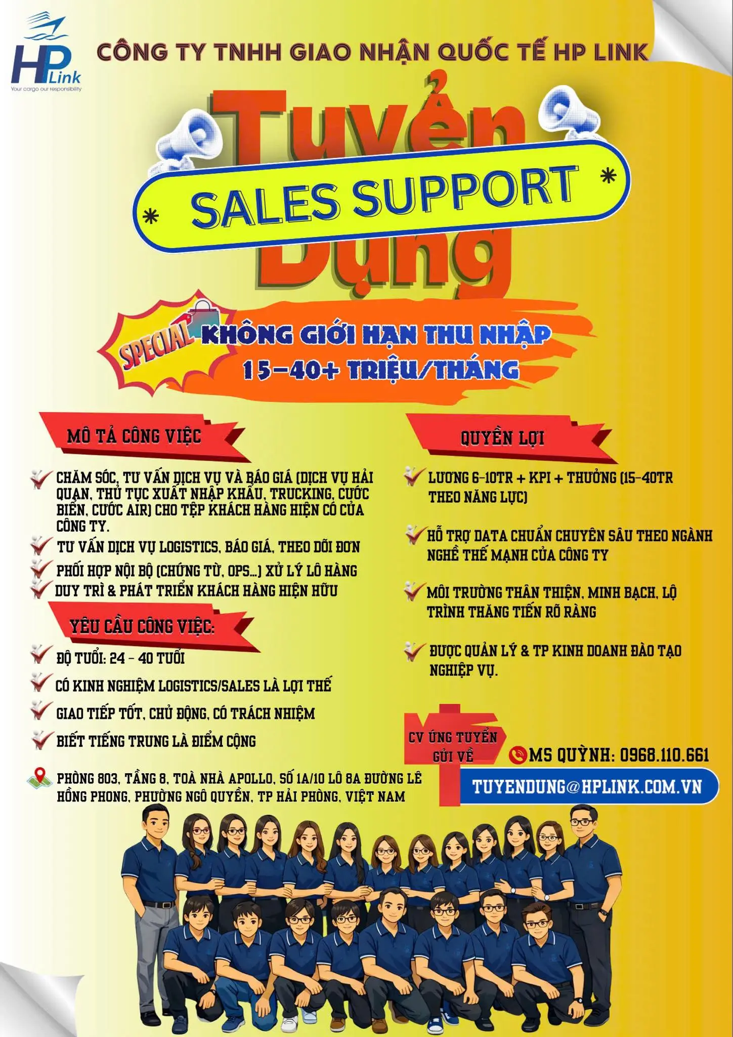 TUYỂN DỤNG SALES SUPPORT