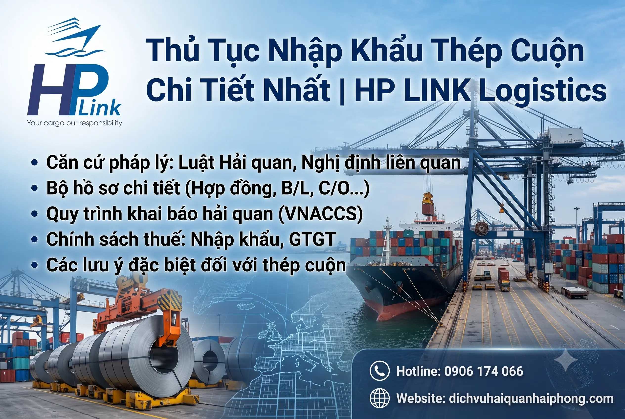 ✅ Thủ Tục Nhập Khẩu Thép Cuộn Chi Tiết Nhất | HP LINK Logistics
