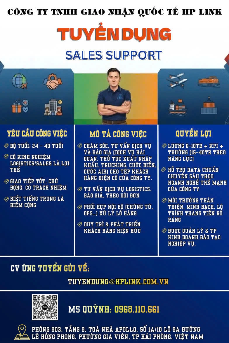 TRỢ LÝ KINH DOANH ( SALES SUPPORT ) – CƠ HỘI ĐỘT PHÁ THU NHẬP CHO DÂN LOGISTICS THỰC CHIẾN