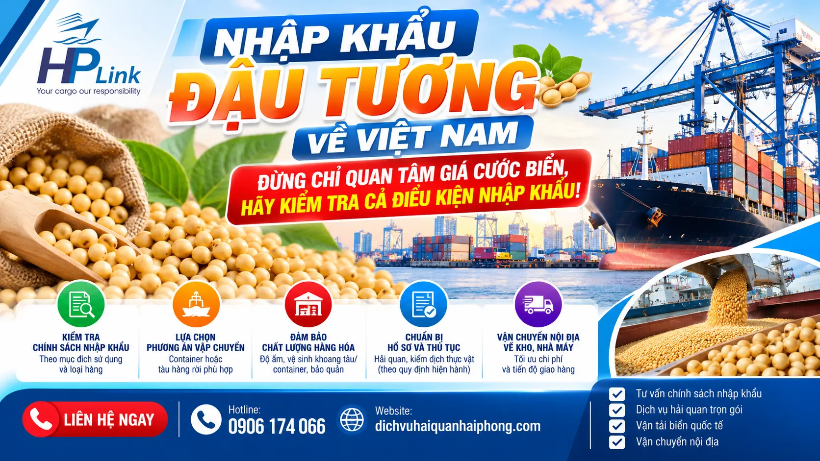 NHẬP KHẨU ĐẬU TƯƠNG VỀ VIỆT NAM: CƯỚC BIỂN, KIỂM DỊCH THỰC VẬT VÀ NHỮNG LƯU Ý LOGISTICS QUAN TRỌNG