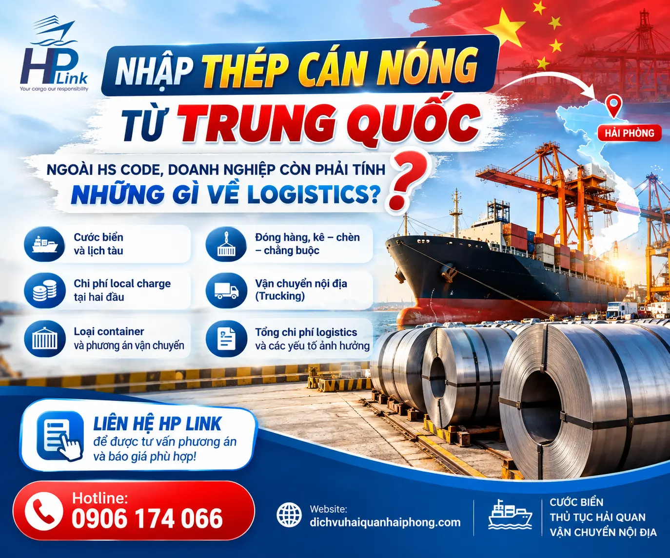 NHẬP THÉP CÁN NÓNG TỪ TRUNG QUỐC: NGOÀI HS CODE, DOANH NGHIỆP CÒN PHẢI TÍNH NHỮNG GÌ VỀ LOGISTICS?