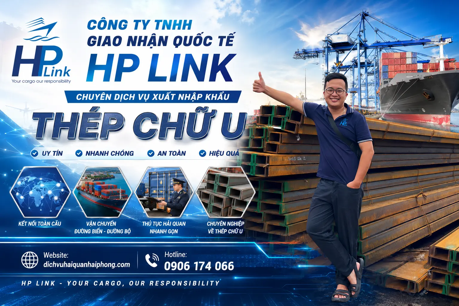 Dịch Vụ Nhập Khẩu Thép Chữ U Chuyên Nghiệp – Giải Pháp Logistics Tối Ưu Từ HP LINK