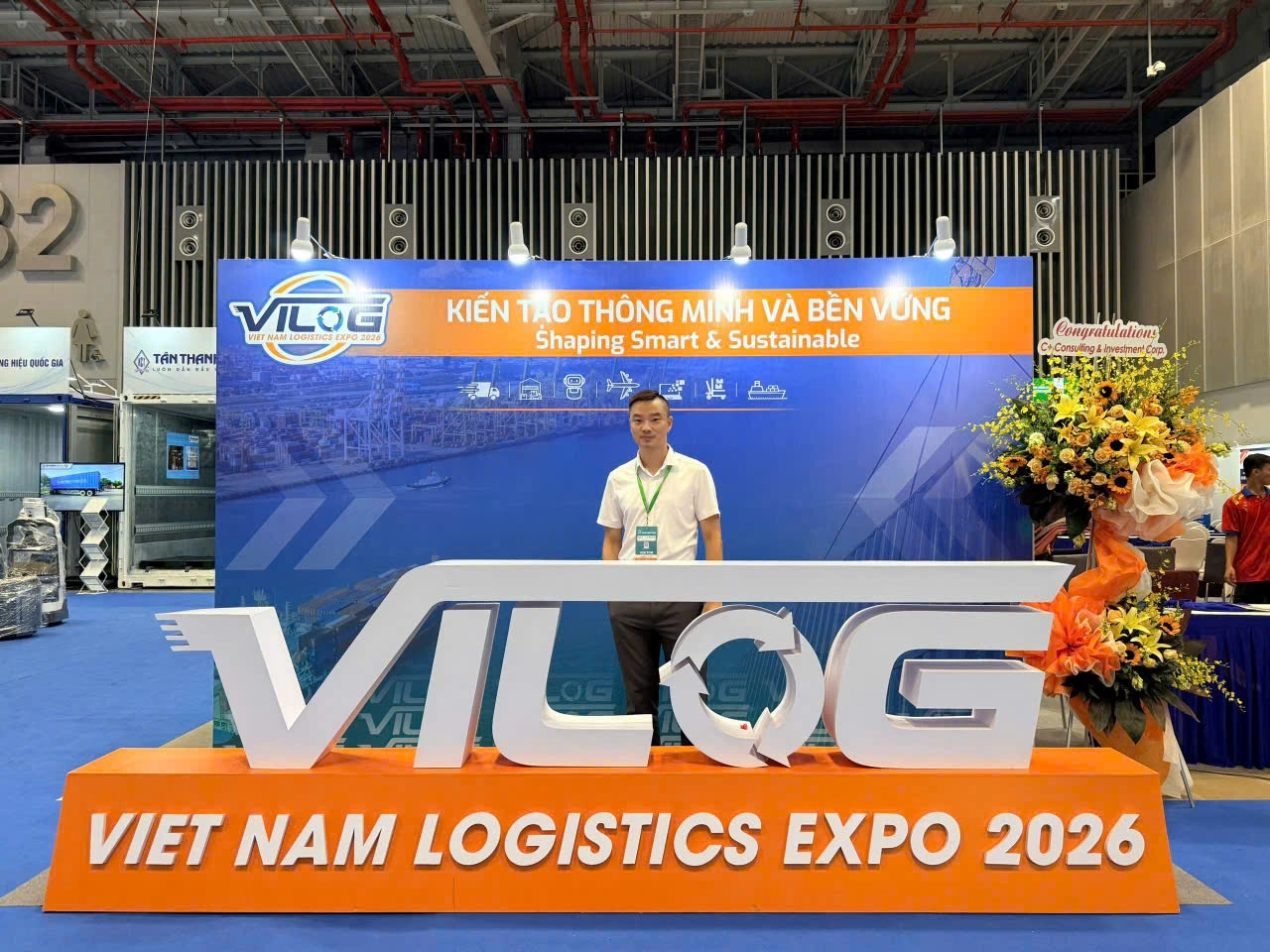 Ông Nguyễn Văn Doanh, Tổng Giám đốc Công ty TNHH Giao nhận Quốc tế HP Link, tham gia Triển lãm Vietnam Logistics Expo 2026 tại Thành phố Hồ Chí Minh