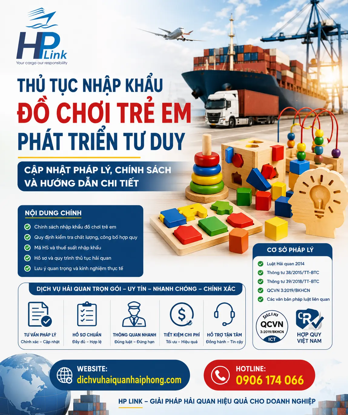 Thủ tục nhập khẩu ĐỒ CHƠI TRẺ EM PHÁT TRIỂN TƯ DUY: Cập nhật pháp lý, chính sách và hướng dẫn chi tiết