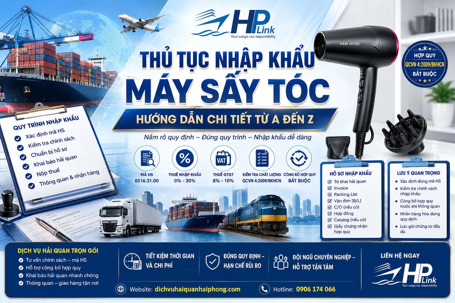 Thủ Tục Nhập Khẩu Máy Sấy Tóc – Hướng Dẫn Chi Tiết Từ A Đến Z