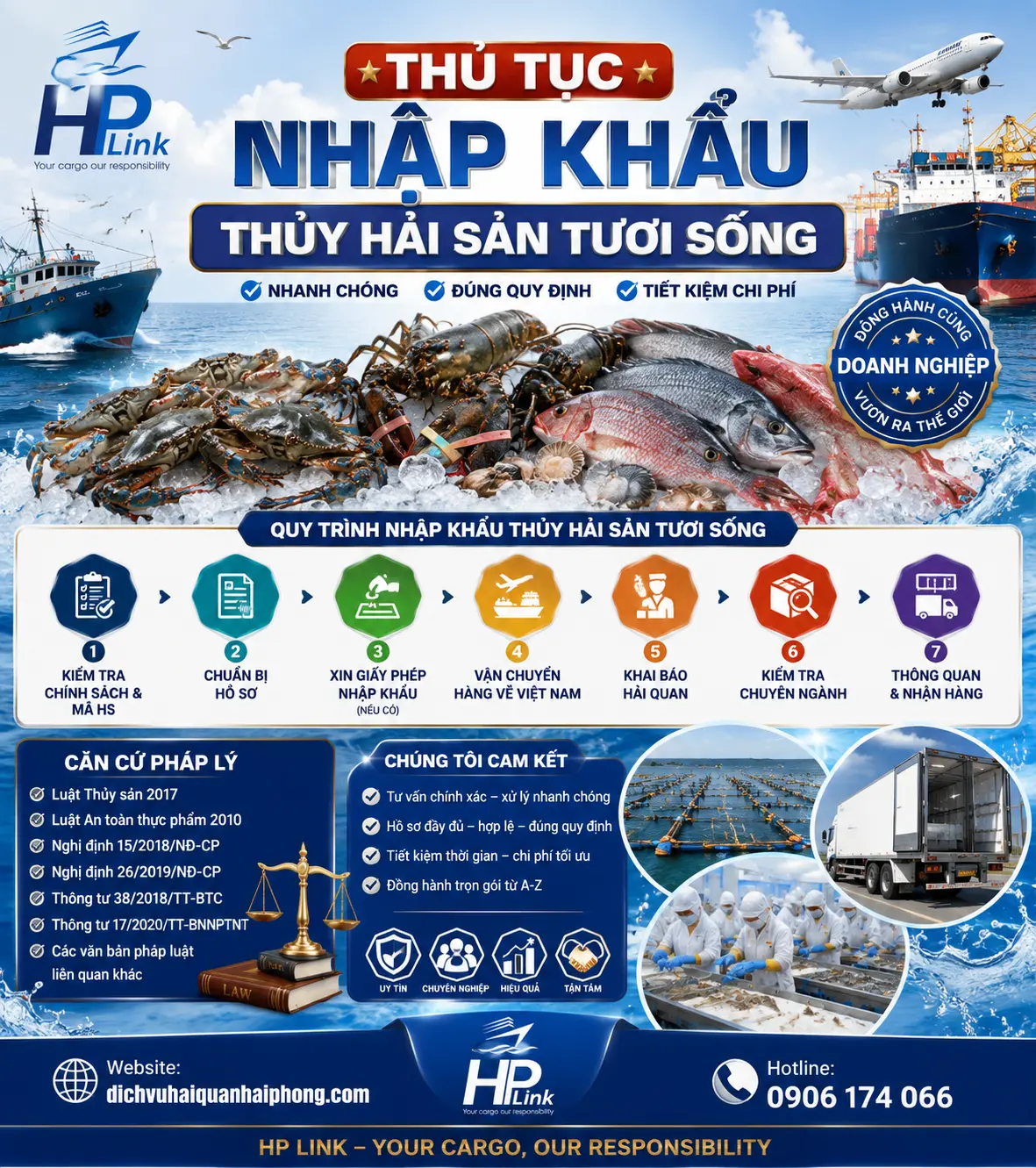THỦ TỤC NHẬP KHẨU THỦY HẢI SẢN TƯƠI SỐNG