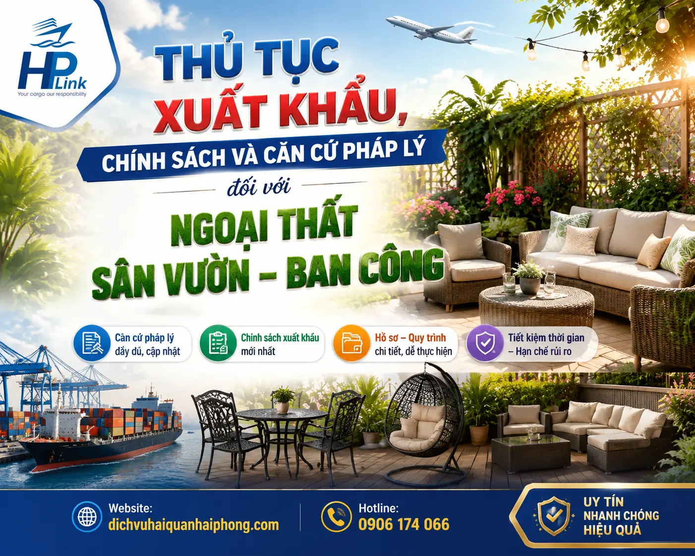 Thủ tục xuất khẩu, chính sách và căn cứ pháp lý đối với NGOẠI THẤT SÂN VƯỜN – BAN CÔNG