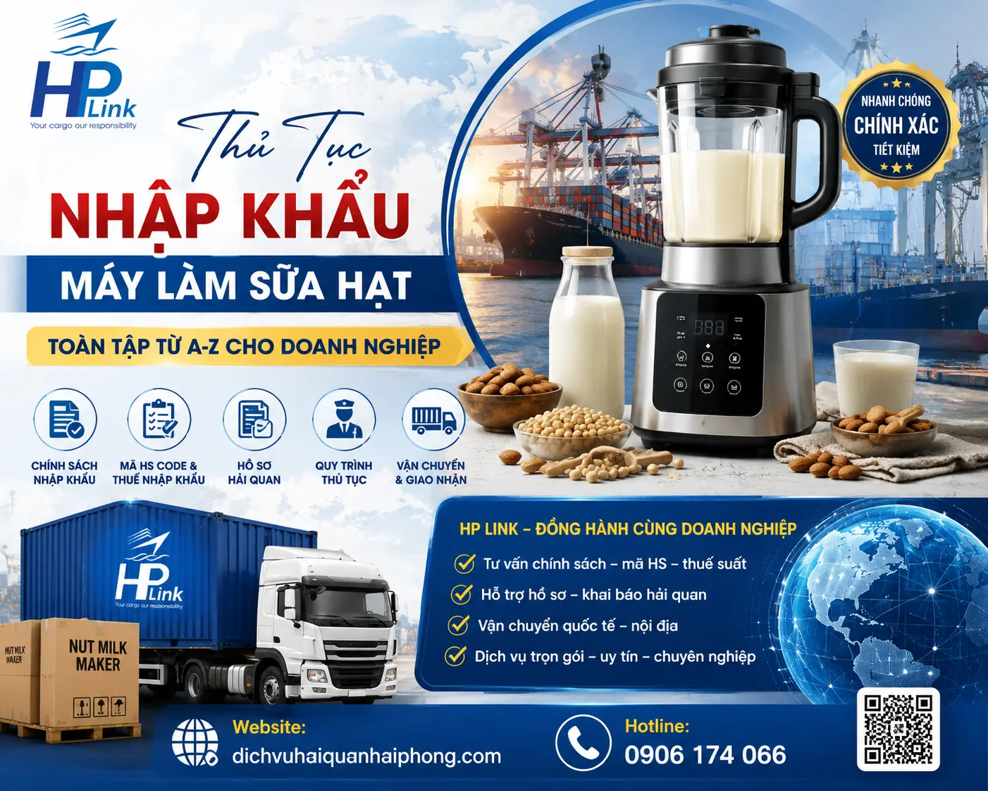Thủ Tục Nhập Khẩu Máy Làm Sữa Hạt – Toàn Tập Từ A-Z Cho Doanh Nghiệp