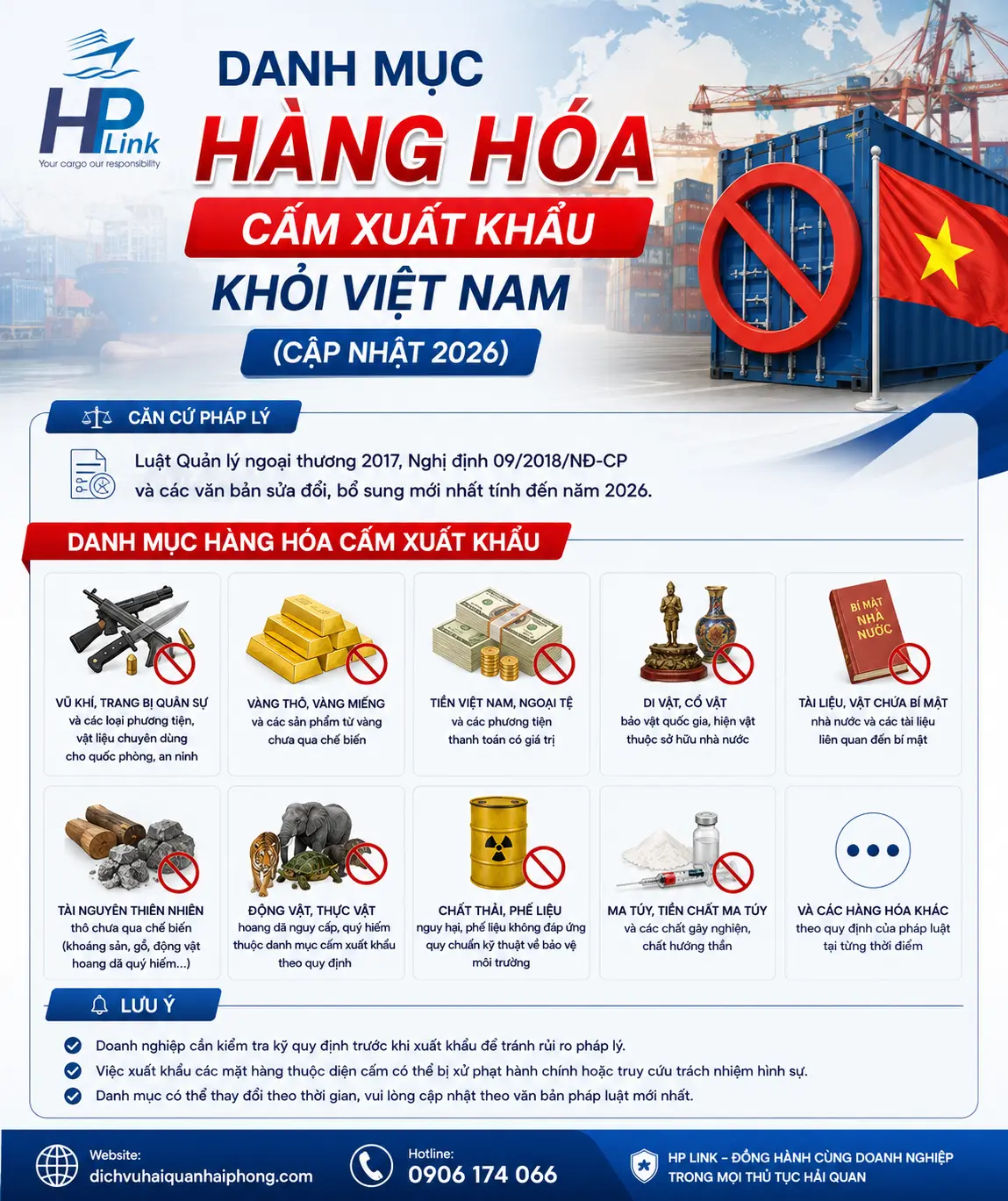 DANH MỤC HÀNG HÓA CẤM XUẤT KHẨU KHỎI VIỆT NAM (CẬP NHẬT 2026)