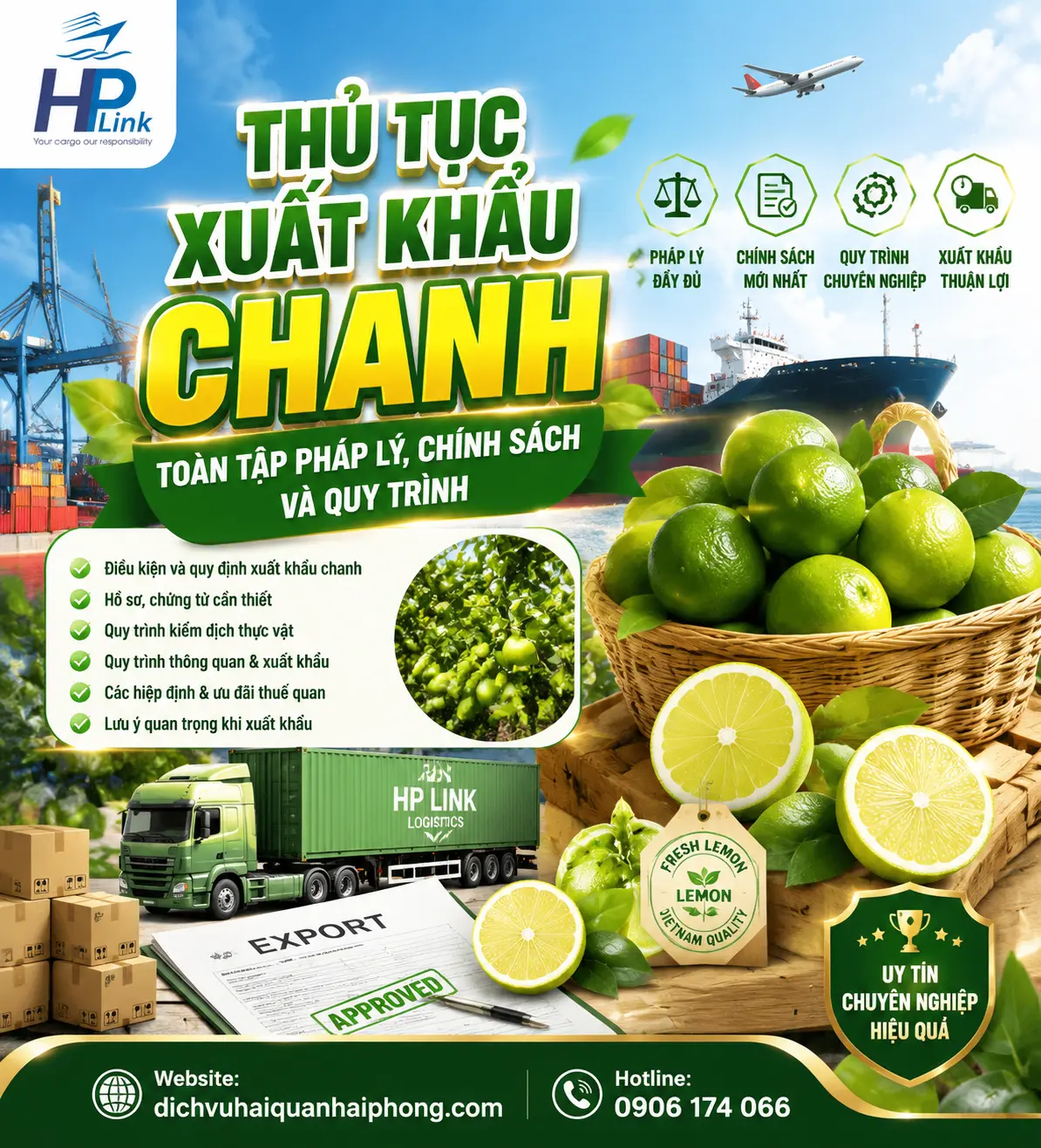 THỦ TỤC XUẤT KHẨU CHANH – TOÀN TẬP PHÁP LÝ, CHÍNH SÁCH VÀ QUY TRÌNH