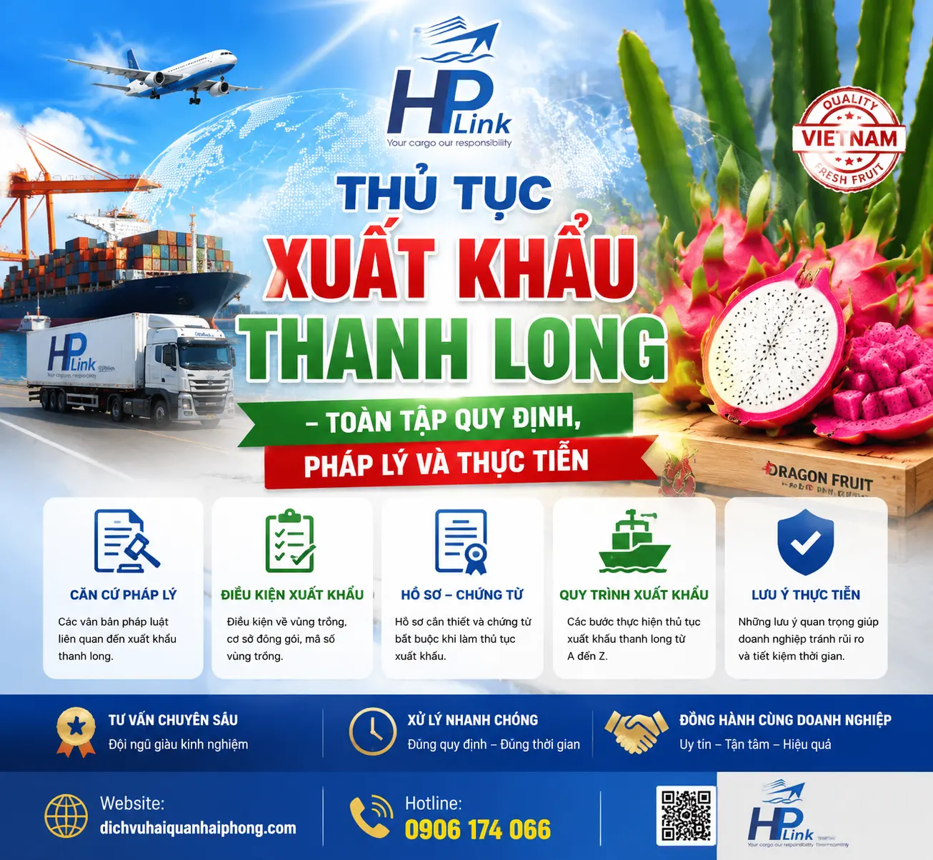 THỦ TỤC XUẤT KHẨU THANH LONG – TOÀN TẬP QUY ĐỊNH, PHÁP LÝ VÀ THỰC TIỄN