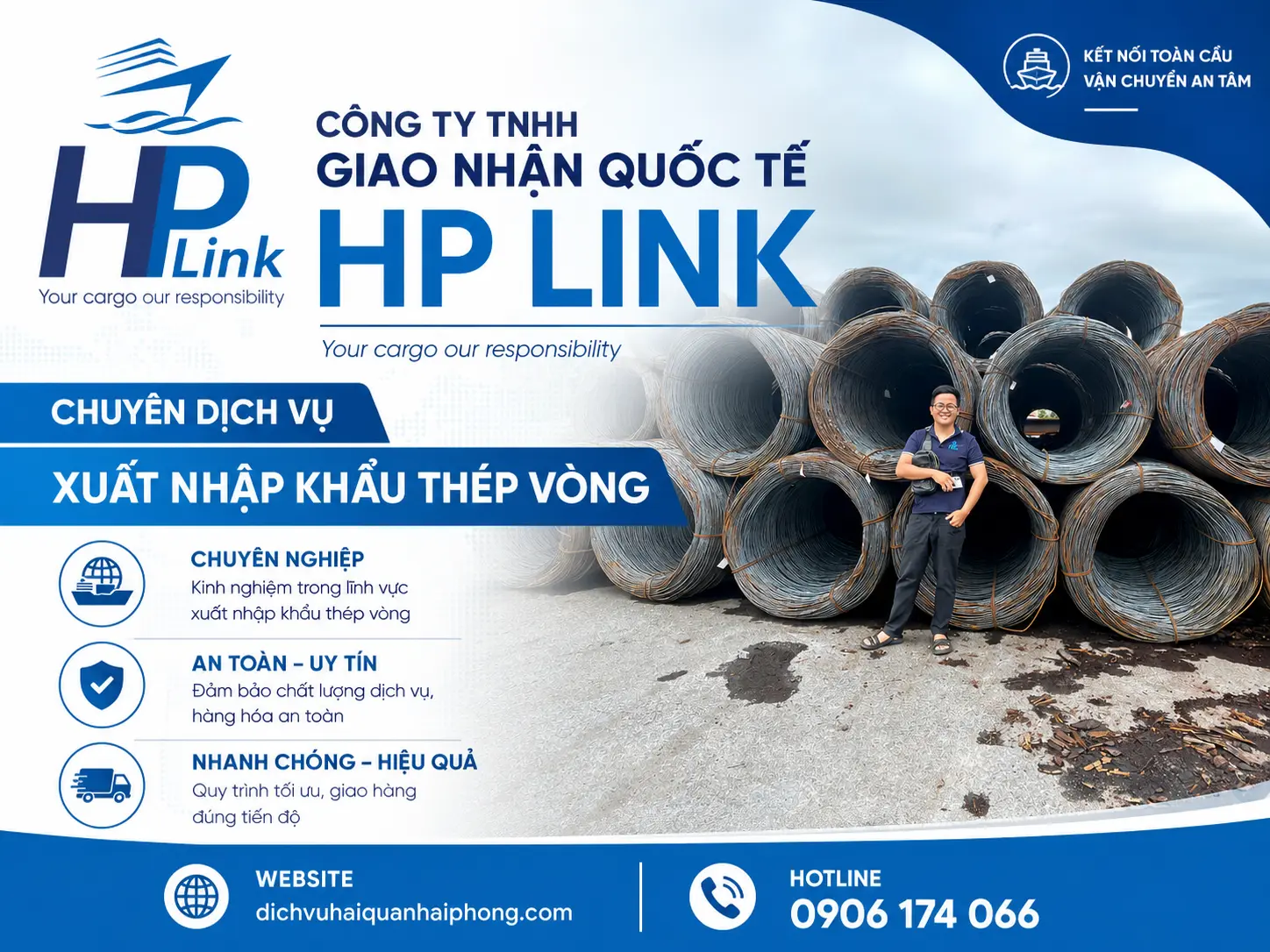 Dịch vụ Xuất Nhập Khẩu Thép Vòng Chuyên Nghiệp – Uy Tín Tại HP LINK Logistics