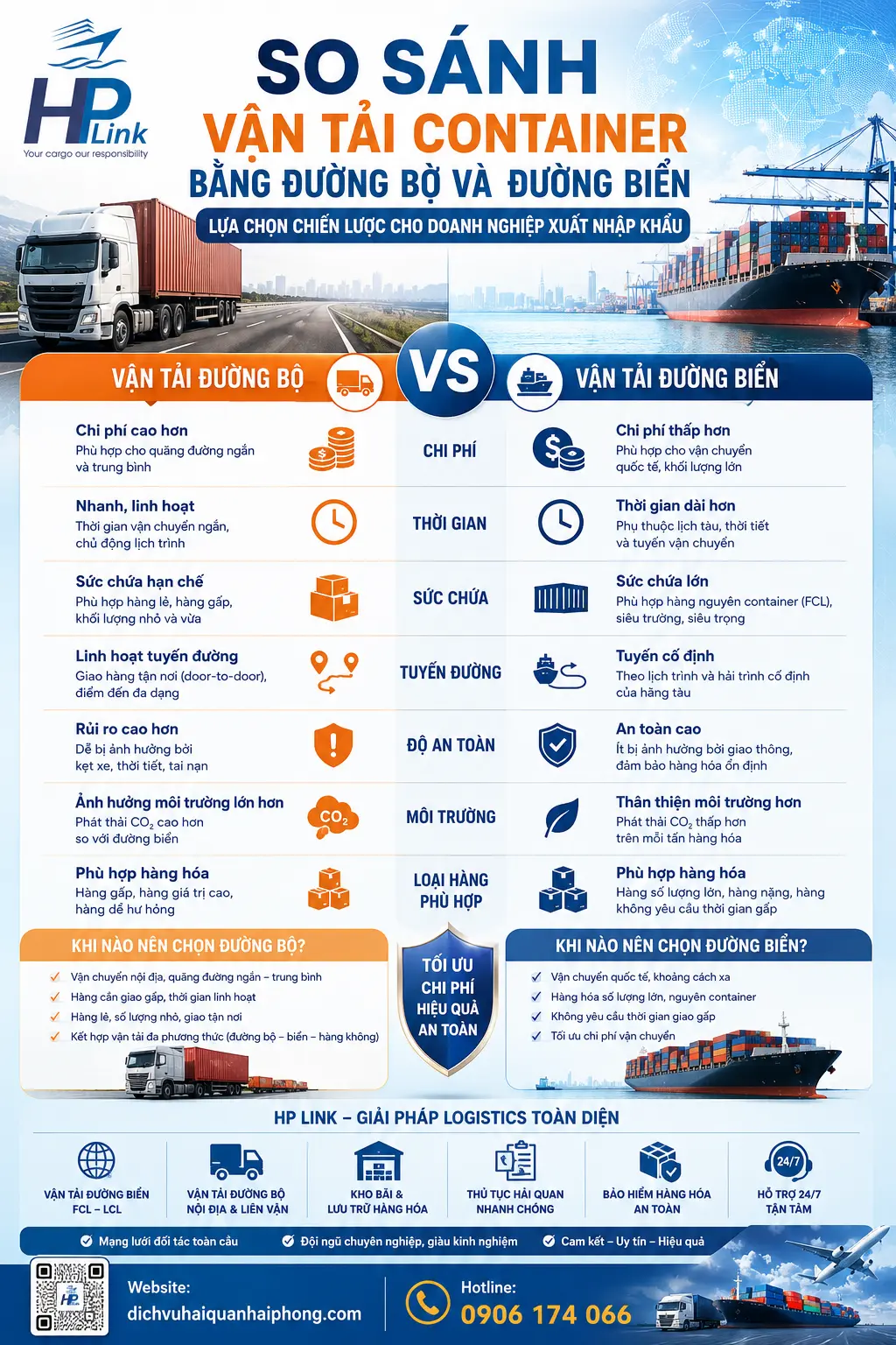 🟦 SO SÁNH VẬN TẢI CONTAINER BẰNG ĐƯỜNG BỘ VÀ ĐƯỜNG BIỂN – LỰA CHỌN CHIẾN LƯỢC CHO DOANH NGHIỆP XUẤT NHẬP KHẨU