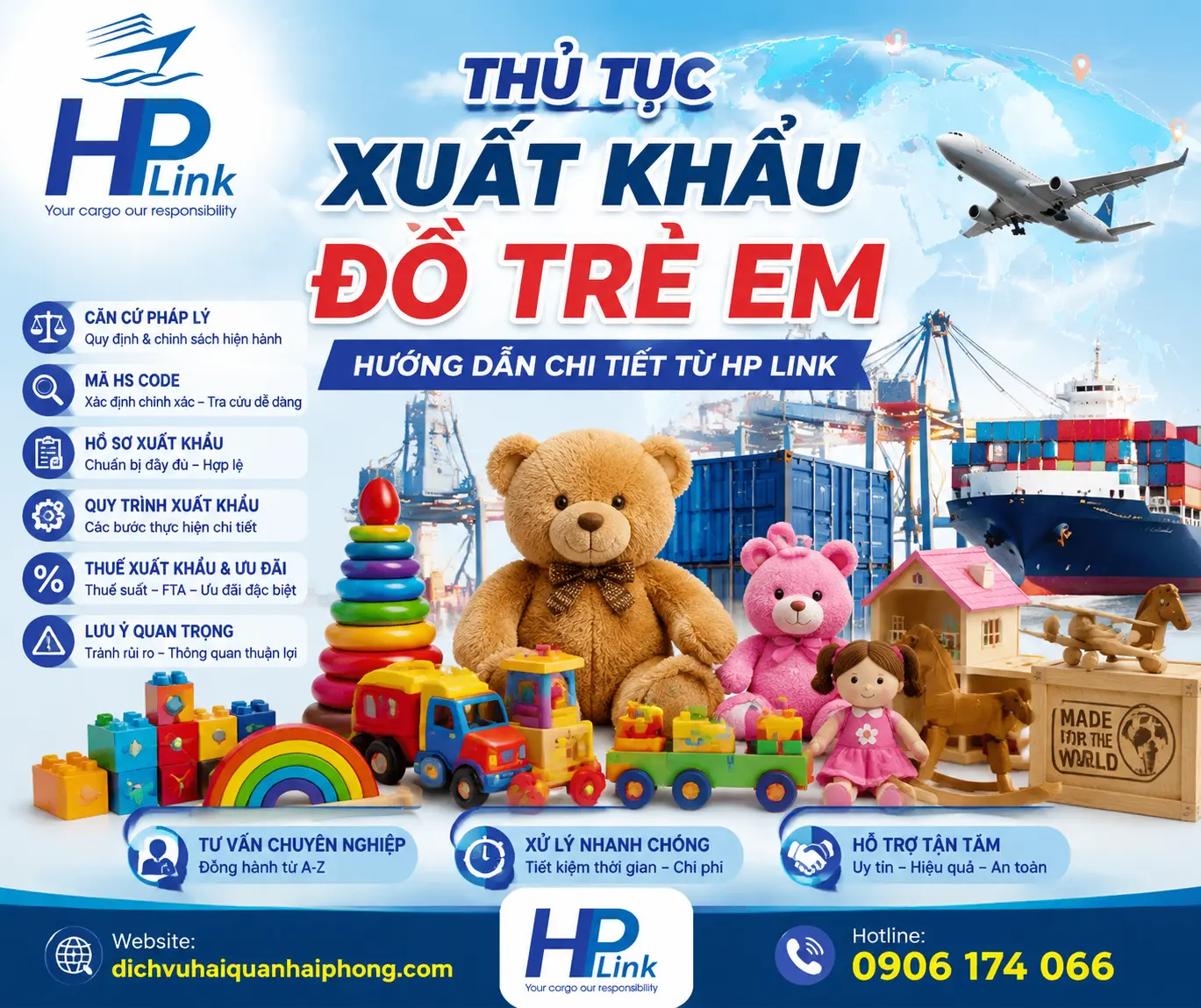 THỦ TỤC XUẤT KHẨU ĐỒ TRẺ EM – HƯỚNG DẪN CHI TIẾT TỪ HP LINK