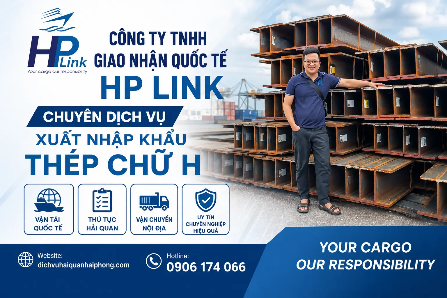 Dịch Vụ Xuất Nhập Khẩu Thép Chữ H Chuyên Nghiệp – Giải Pháp Logistics Tối Ưu Từ HP LINK
