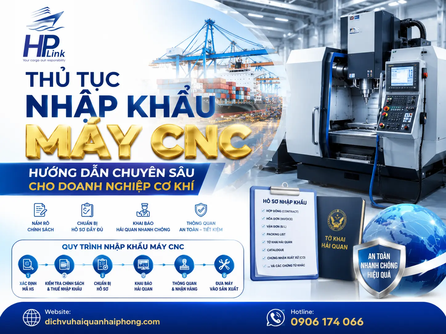THỦ TỤC NHẬP KHẨU MÁY CNC – HƯỚNG DẪN CHUYÊN SÂU CHO DOANH NGHIỆP CƠ KHÍ