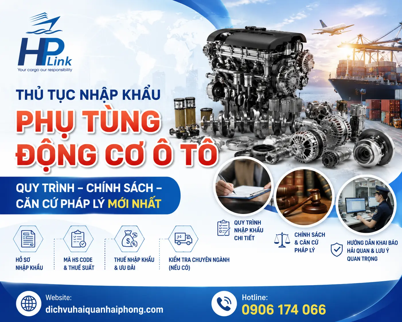 Thủ Tục Nhập Khẩu Phụ Tùng Động Cơ Ô Tô: Quy Trình – Chính Sách – Căn Cứ Pháp Lý Mới Nhất
