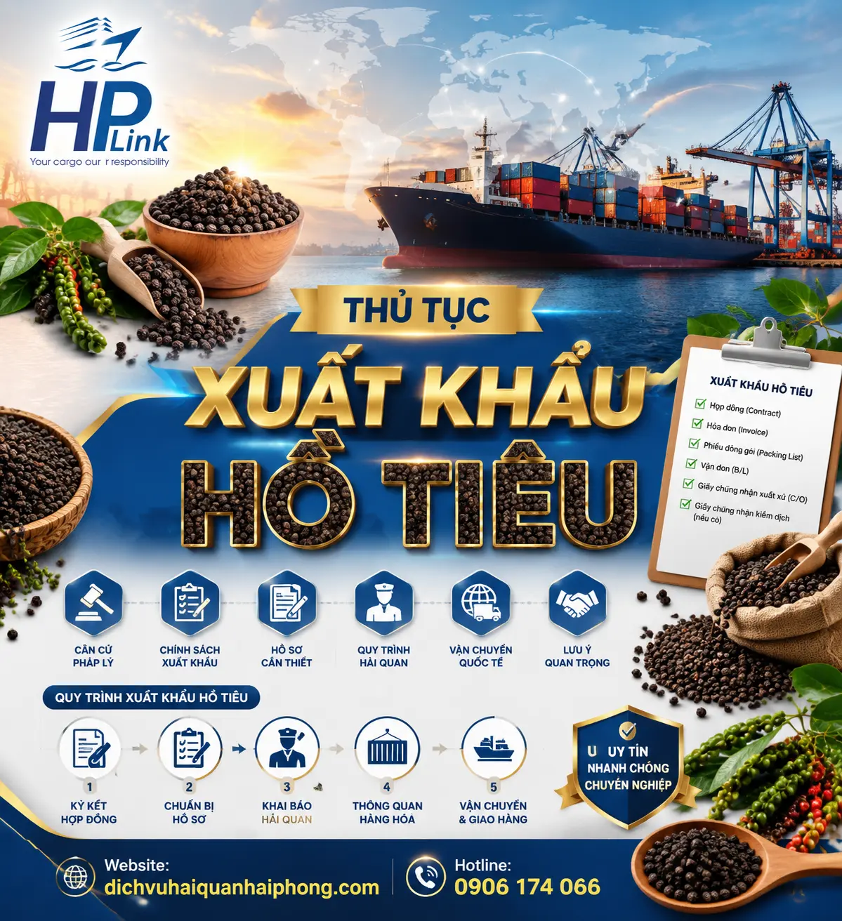 THỦ TỤC XUẤT KHẨU HỒ TIÊU
