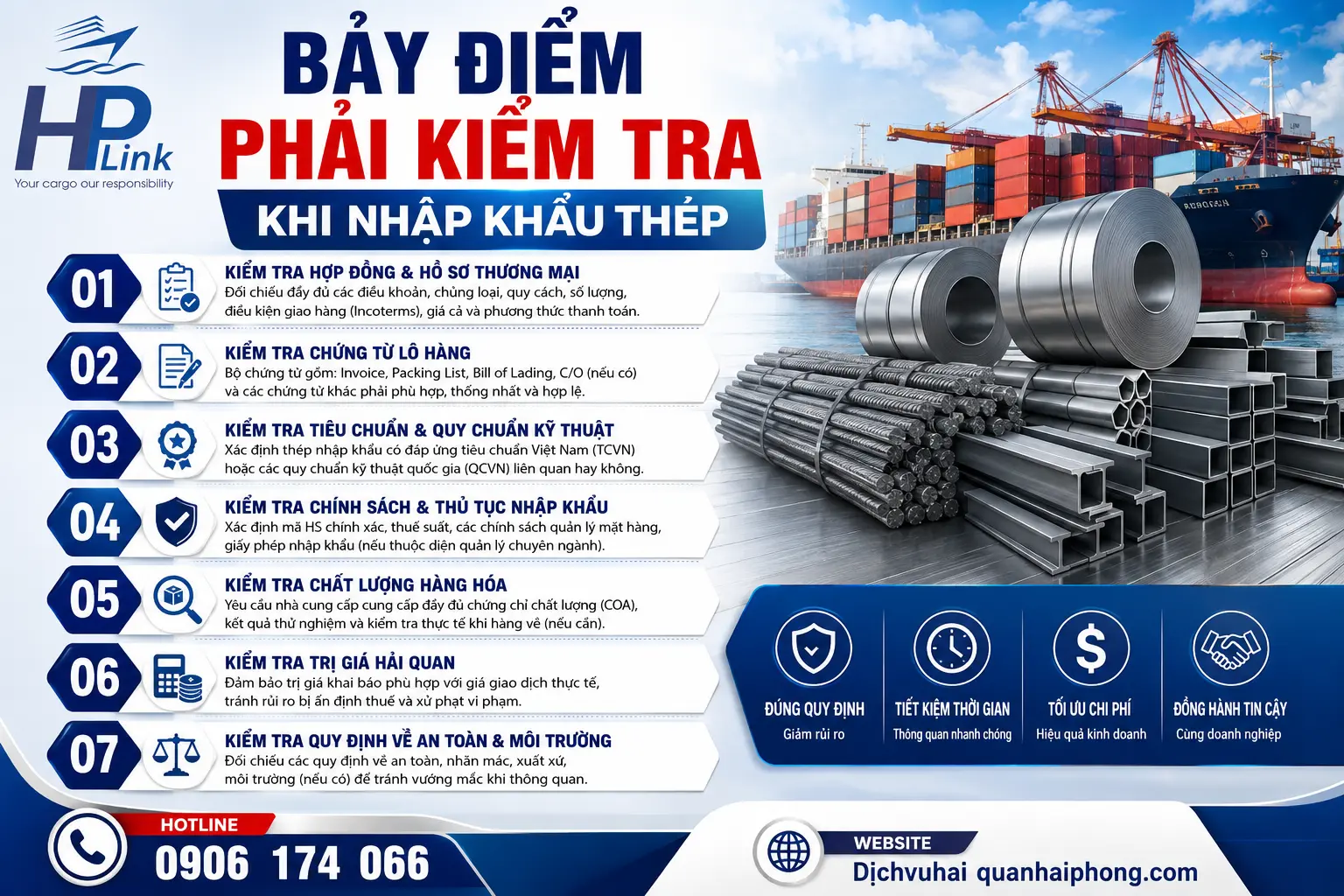 Bảy điểm phải kiểm tra khi nhập khẩu thép – Hướng dẫn doanh nghiệp từ A-Z