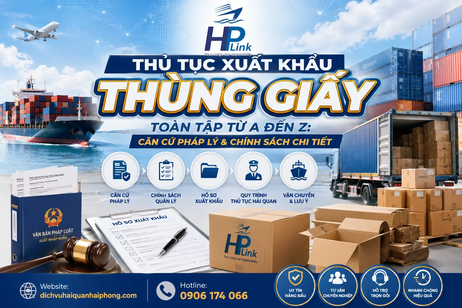 THỦ TỤC XUẤT KHẨU THÙNG GIẤY – TOÀN TẬP TỪ A ĐẾN Z: CĂN CỨ PHÁP LÝ & CHÍNH SÁCH CHI TIẾT