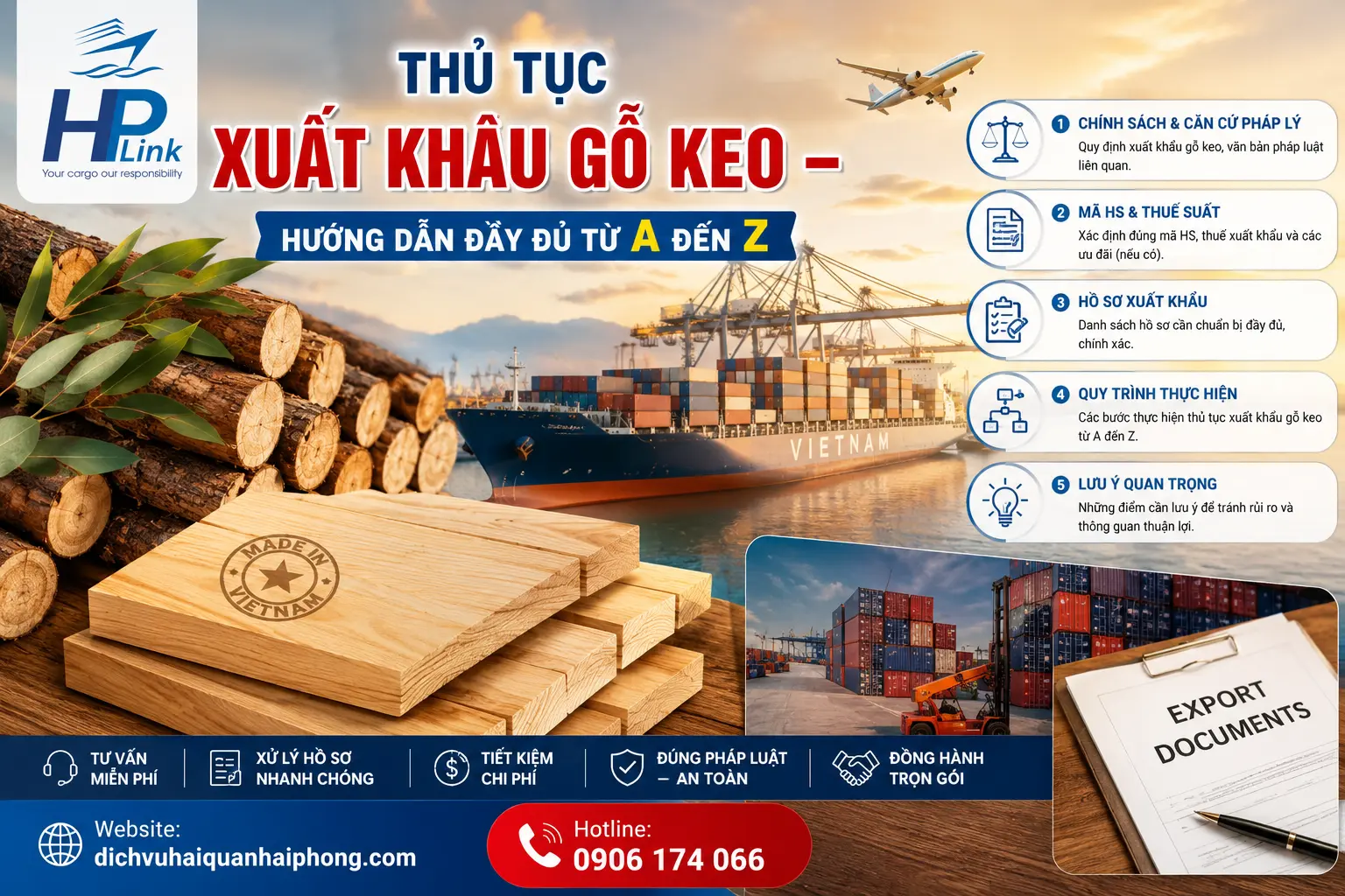 THỦ TỤC XUẤT KHẨU GỖ KEO – HƯỚNG DẪN ĐẦY ĐỦ TỪ A ĐẾN Z
