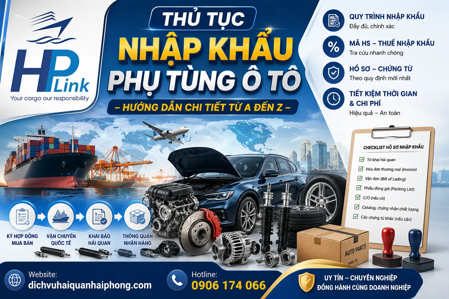 Thủ Tục Nhập Khẩu Phụ Tùng Ô Tô – Hướng Dẫn Chi Tiết từ A đến Z