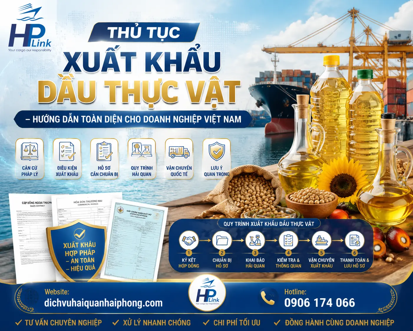 THỦ TỤC XUẤT KHẨU DẦU THỰC VẬT – HƯỚNG DẪN TOÀN DIỆN CHO DOANH NGHIỆP VIỆT NAM