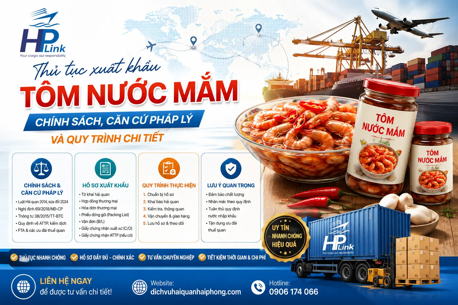 Thủ tục xuất khẩu tôm nước mắm – Chính sách, căn cứ pháp lý và quy trình chi tiết