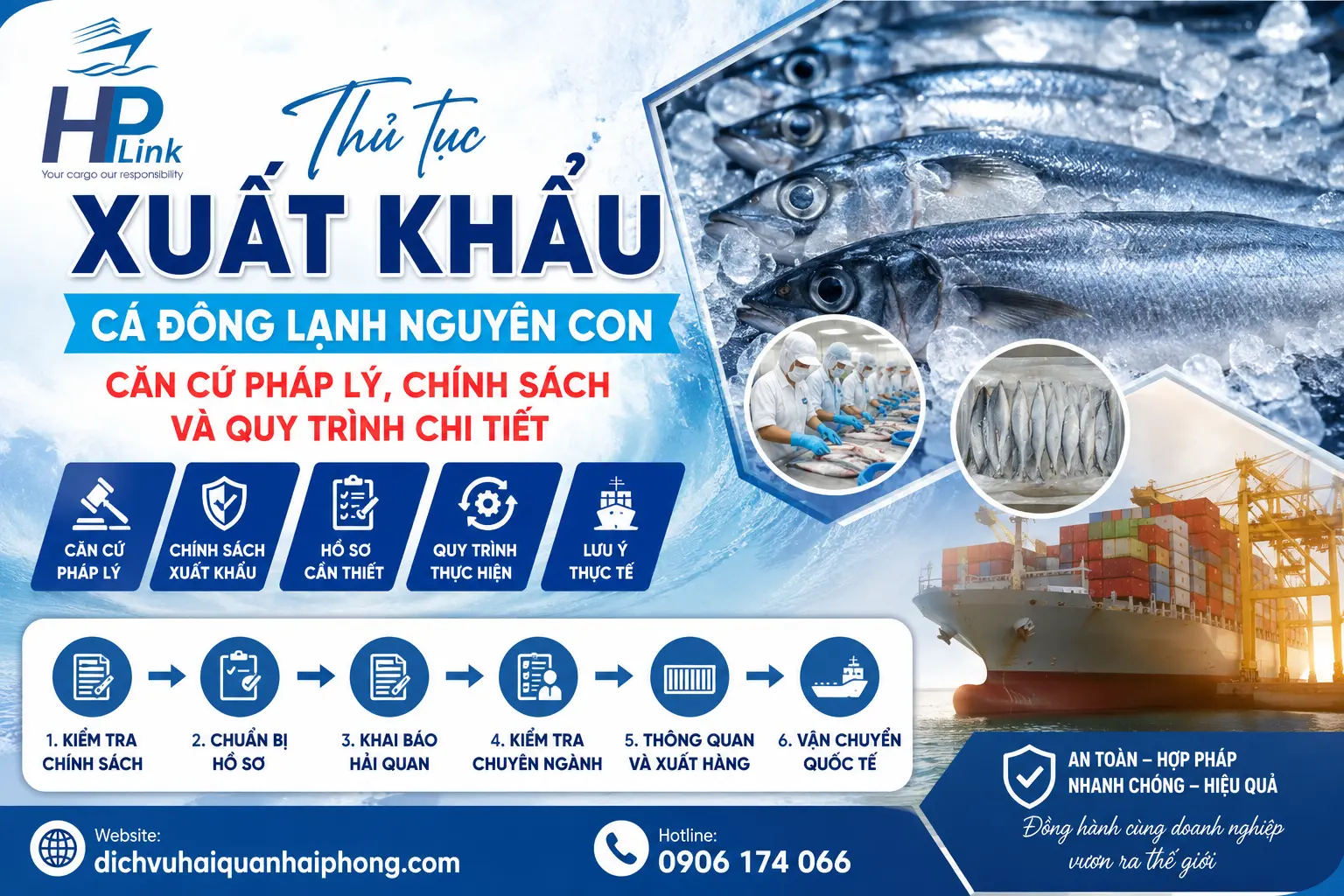 Thủ tục xuất khẩu cá đông lạnh nguyên con – Căn cứ pháp lý, chính sách và quy trình chi tiết