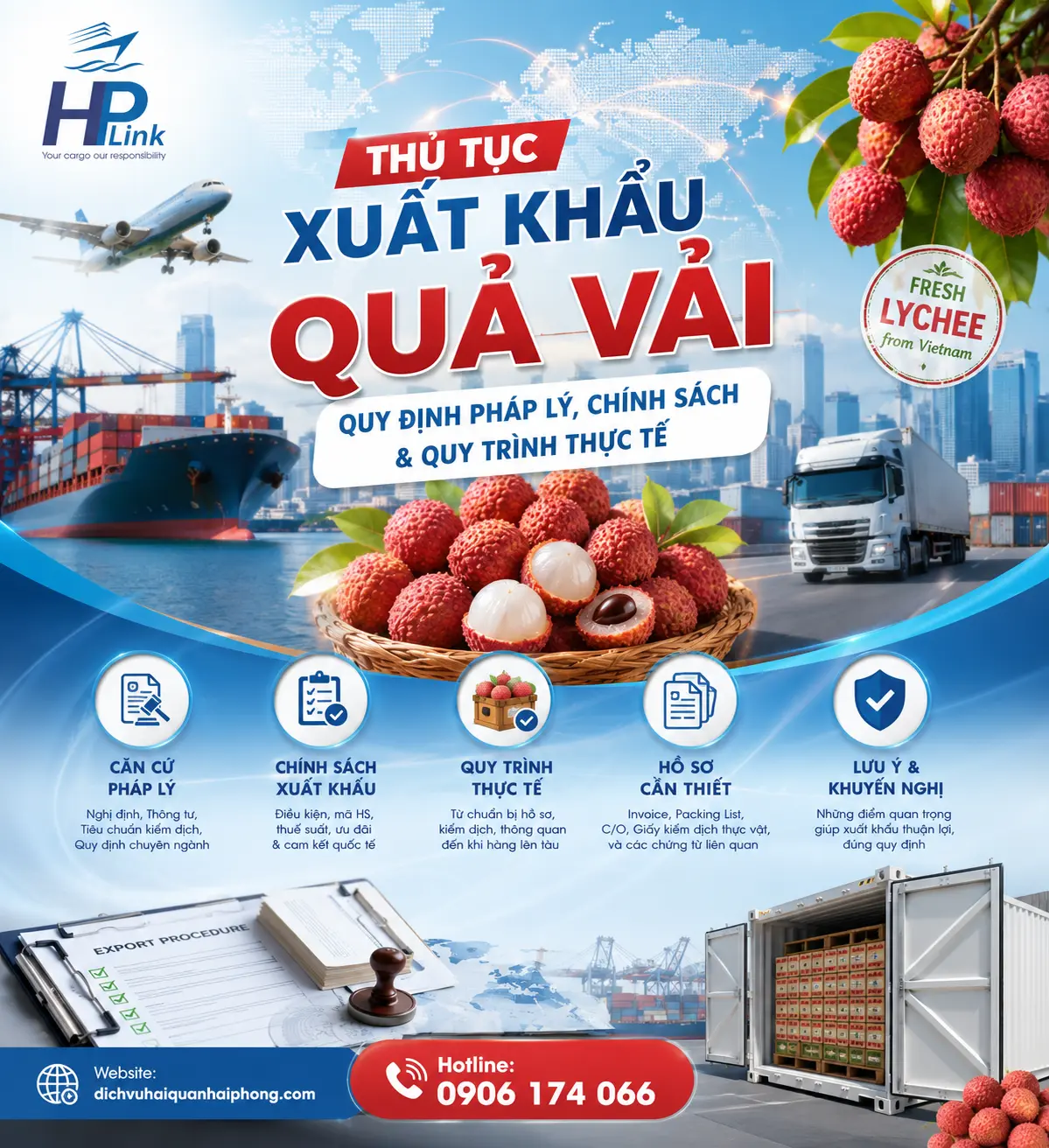 THỦ TỤC XUẤT KHẨU QUẢ VẢI – QUY ĐỊNH PHÁP LÝ, CHÍNH SÁCH & QUY TRÌNH THỰC TẾ