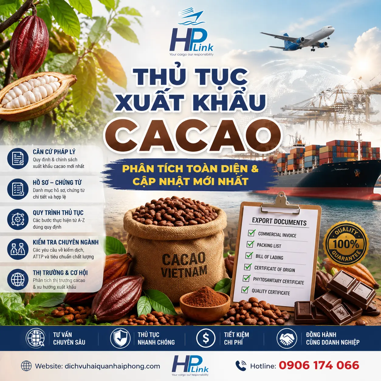 THỦ TỤC XUẤT KHẨU CACAO – PHÂN TÍCH TOÀN DIỆN & CẬP NHẬT MỚI NHẤT