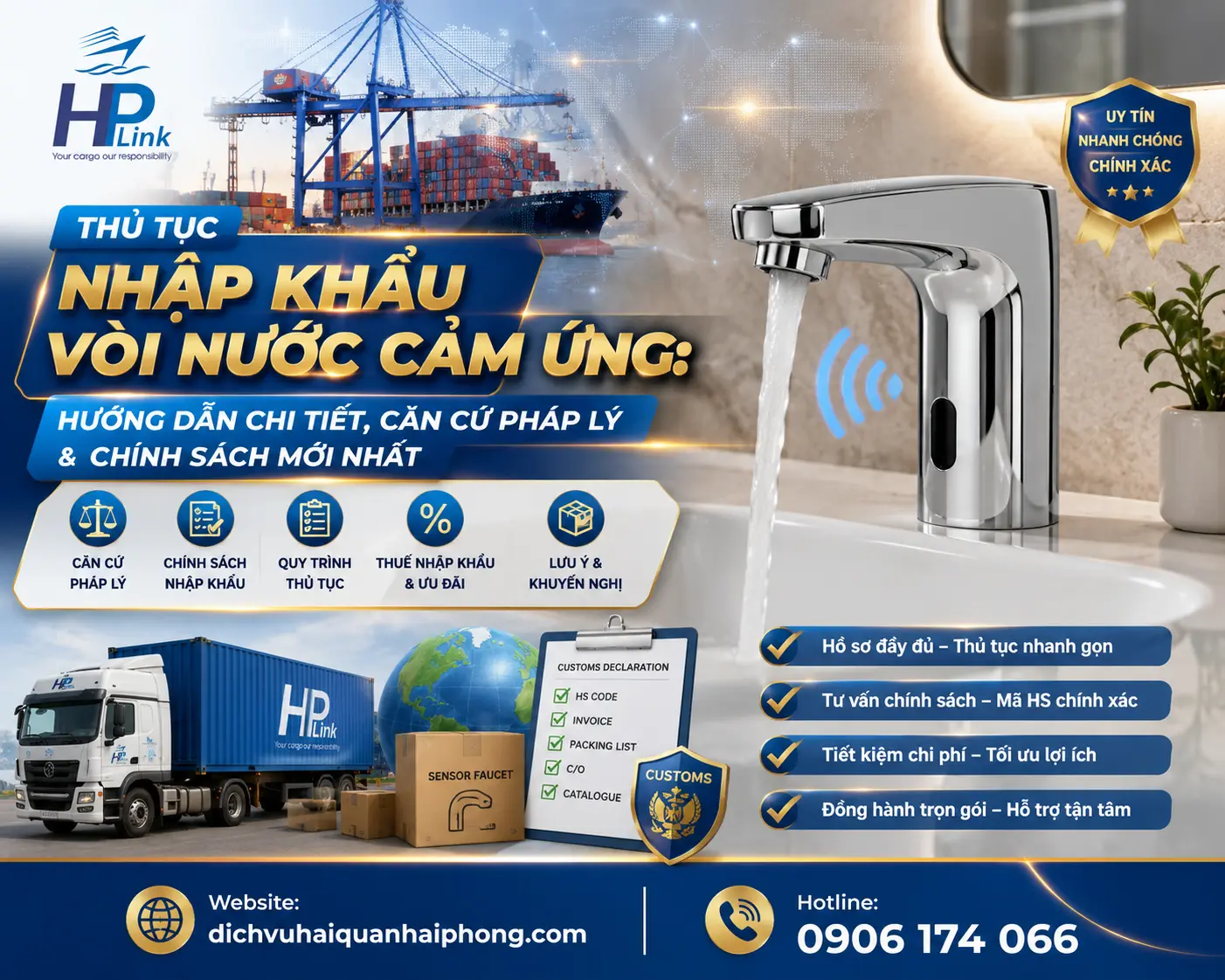 Thủ Tục Nhập Khẩu Vòi Nước Cảm Ứng: Hướng Dẫn Chi Tiết, Căn Cứ Pháp Lý & Chính Sách Mới Nhất