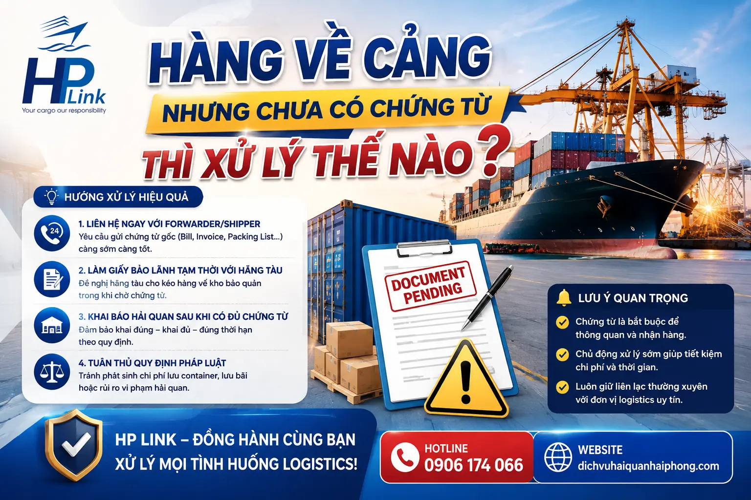 HÀNG VỀ CẢNG NHƯNG CHƯA CÓ CHỨNG TỪ THÌ XỬ LÝ THẾ NÀO?