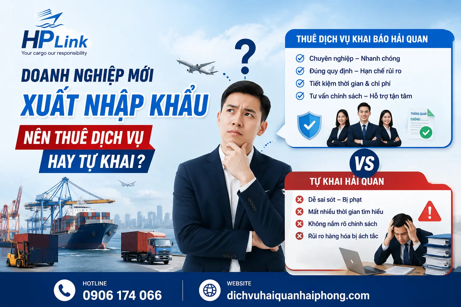 Doanh nghiệp mới xuất nhập khẩu nên thuê dịch vụ hay tự khai?