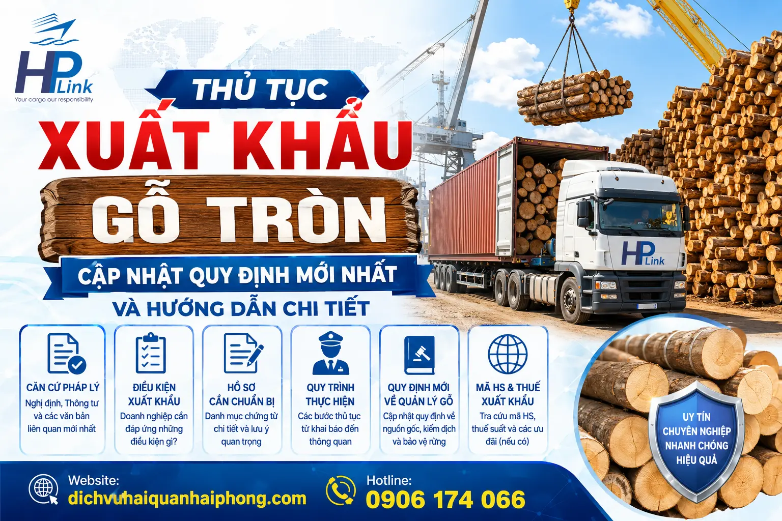 THỦ TỤC XUẤT KHẨU GỖ TRÒN – CẬP NHẬT QUY ĐỊNH MỚI NHẤT VÀ HƯỚNG DẪN CHI TIẾT