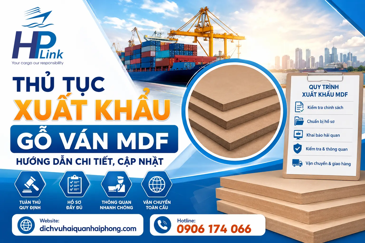 THỦ TỤC XUẤT KHẨU GỖ VÁN MDF – HƯỚNG DẪN CHI TIẾT, CẬP NHẬT