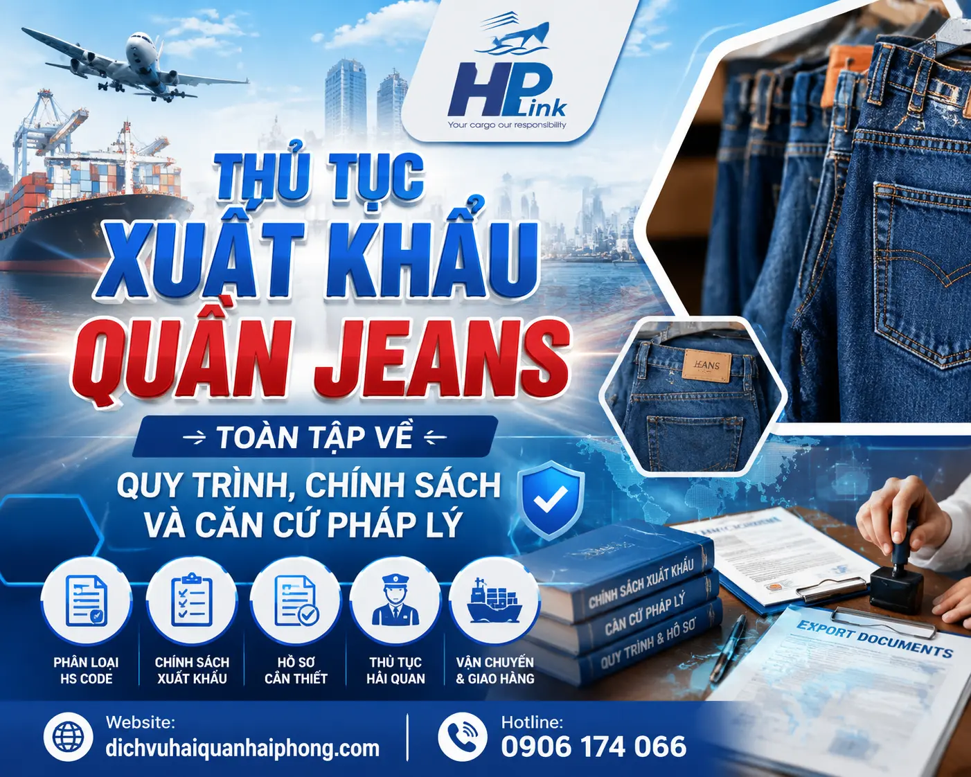 THỦ TỤC XUẤT KHẨU QUẦN JEANS – TOÀN TẬP VỀ QUY TRÌNH, CHÍNH SÁCH VÀ CĂN CỨ PHÁP LÝ