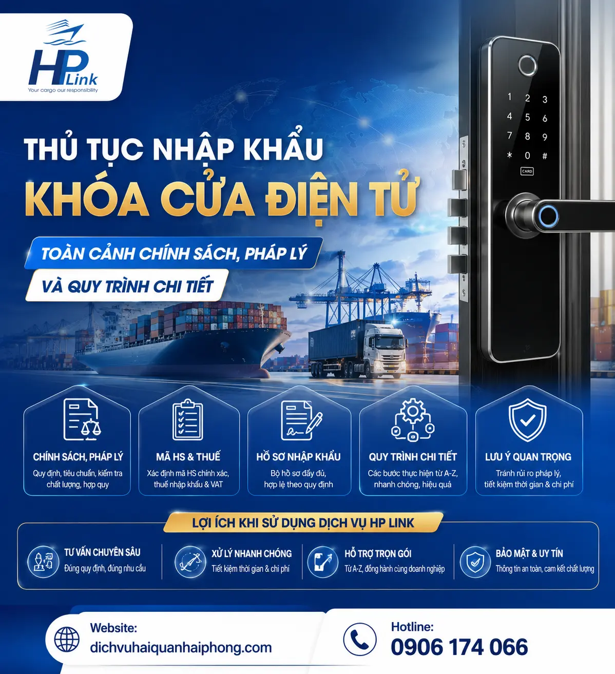 Thủ tục nhập khẩu Khóa cửa điện tử – Toàn cảnh chính sách, pháp lý và quy trình chi tiết