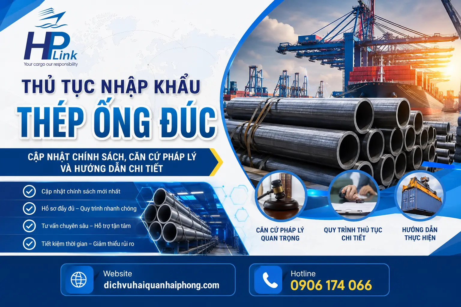 Thủ Tục Nhập Khẩu Thép Ống Đúc – Cập Nhật Chính Sách, Căn Cứ Pháp Lý và Hướng Dẫn Chi Tiết