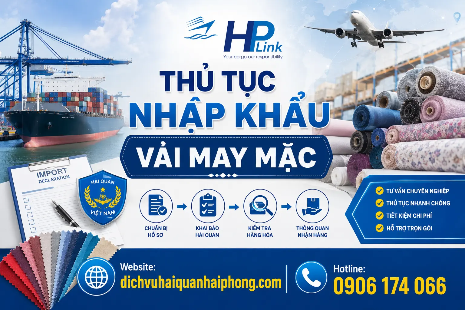 THỦ TỤC NHẬP KHẨU VẢI MAY MẶC