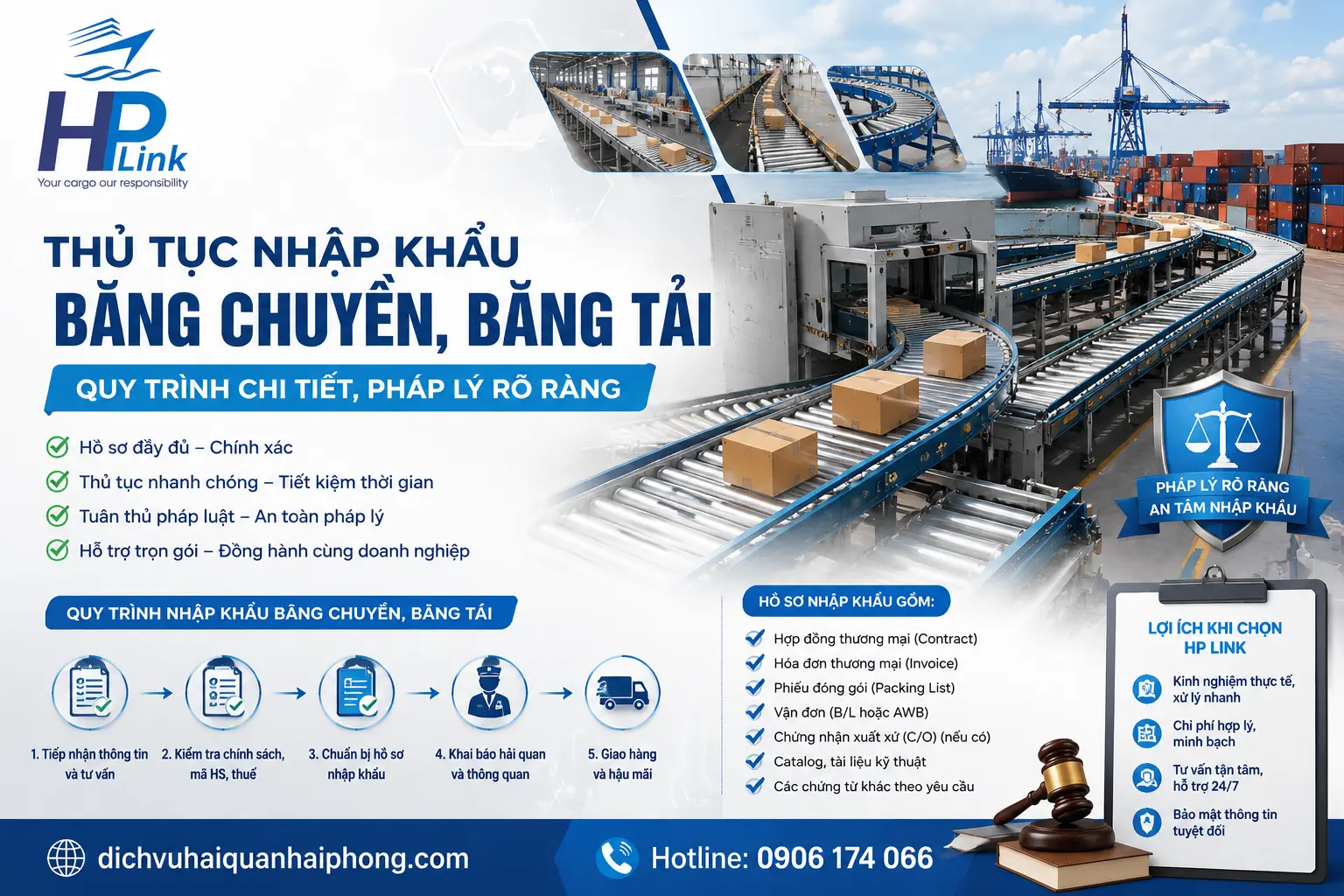 Thủ Tục Nhập Khẩu Băng Chuyền, Băng Tải – Quy Trình Chi Tiết, Pháp Lý Rõ Ràng