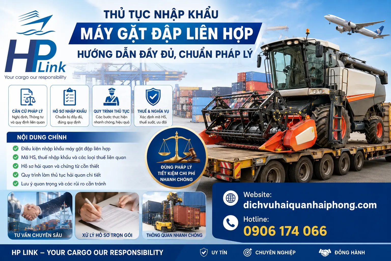 Thủ tục nhập khẩu Máy gặt đập liên hợp: Hướng dẫn đầy đủ, chuẩn pháp lý