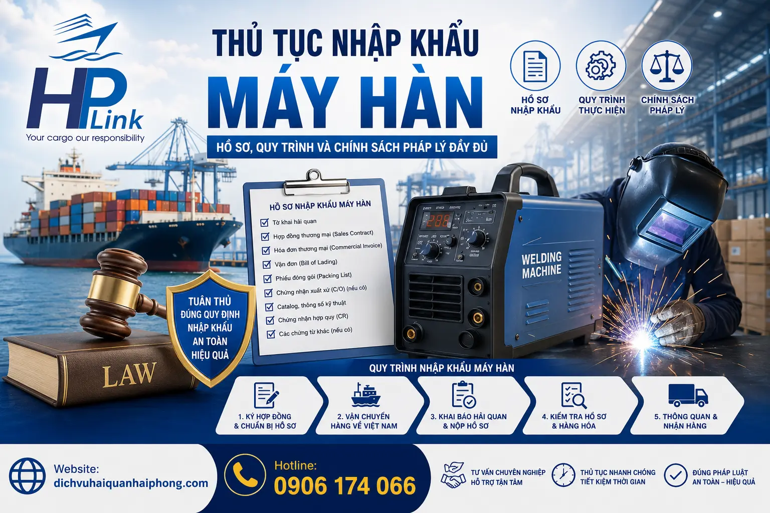 Thủ tục nhập khẩu máy hàn: Hồ sơ, quy trình và chính sách pháp lý đầy đủ