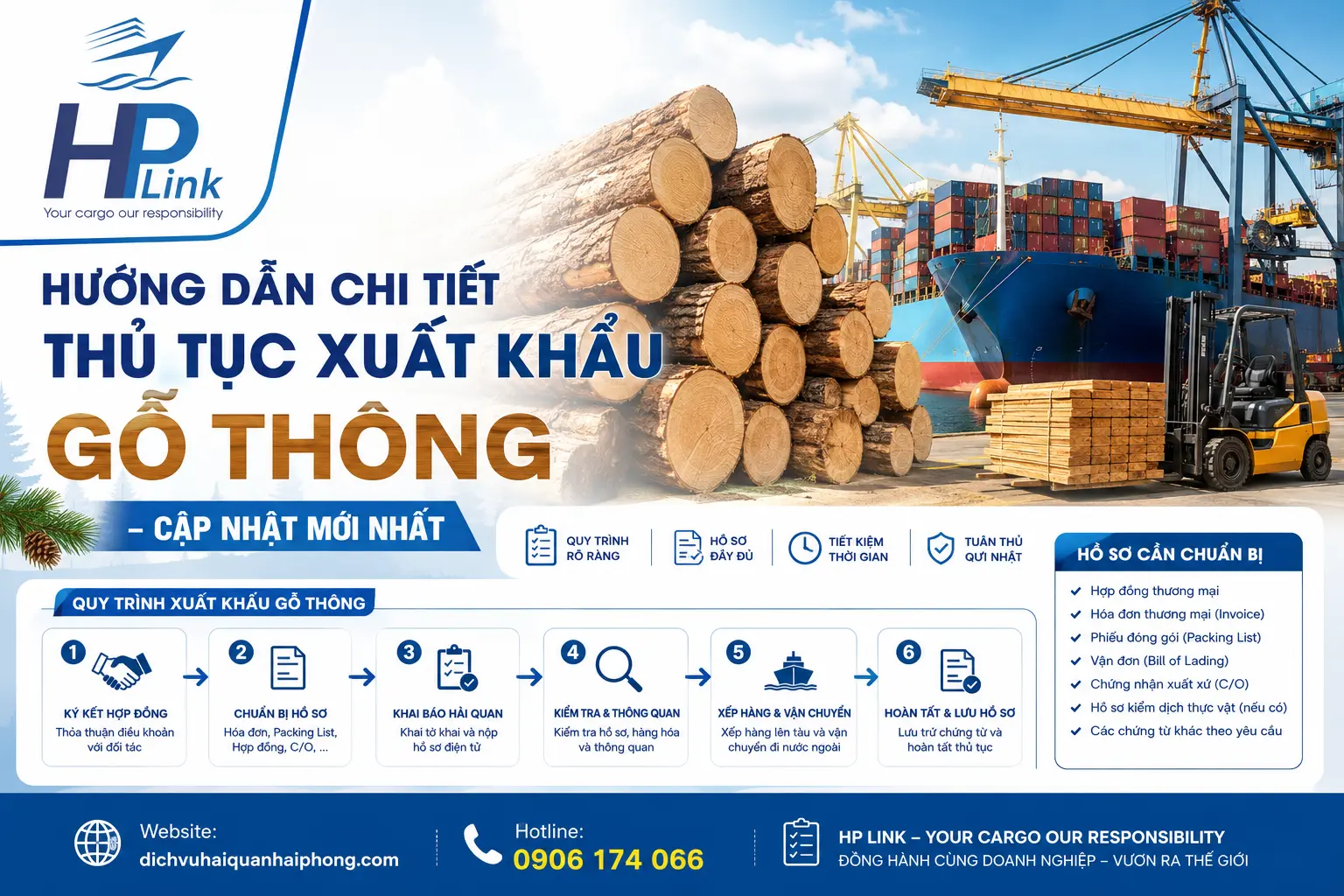 HƯỚNG DẪN CHI TIẾT THỦ TỤC XUẤT KHẨU GỖ THÔNG – CẬP NHẬT MỚI NHẤT
