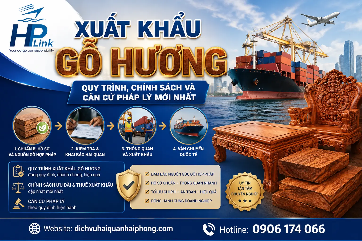 XUẤT KHẨU GỖ HƯƠNG – QUY TRÌNH, CHÍNH SÁCH VÀ CĂN CỨ PHÁP LÝ MỚI NHẤT
